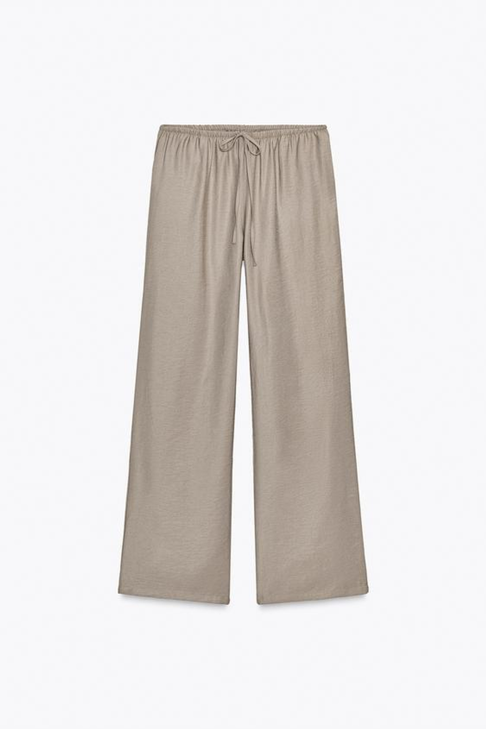 ZARA БРЮКИ ИЗ СТРУЯЩЕЙСЯ ТКАНИ, СЕРОВАТО-КОРИЧНЕВЫЙ