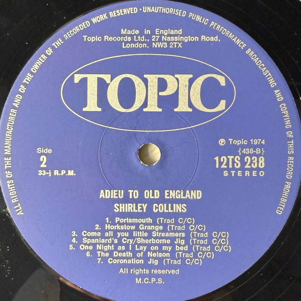 Shirley Collins ‎– Adieu To Old England (Англия 1974г.)Т