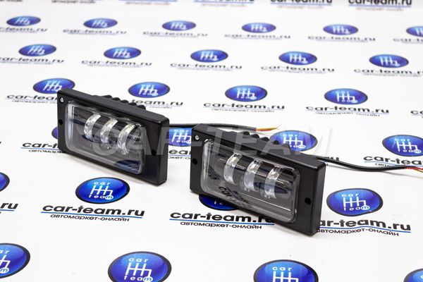 Противотуманные фары (ПТФ) "Fog Lamp" линзованные 5 диодов LED 50W ВАЗ 2113-14-15, 2110-12, два режима (ZF-5281-2ED)