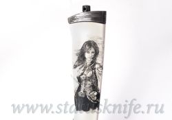 НОЖ ПИРАТЫ КАРИБСКОГО МОРЯ АВТОРСКАЯ РАБОТА СКРИМШОУ ИГОРЬ ГУЛИН БИВЕНЬ МАМОНТА ДАМАСКфотография - 7