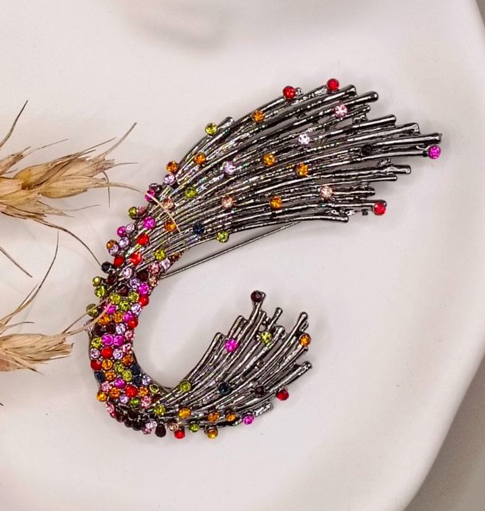 Брошь " Искра со стразами"