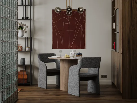 Стол обеденный Type D 100 см основание D 43 см (натуральный дуб)