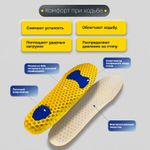 Стельки для обуви АНАТОМИЧЕСКИЕ СУПЕРДЫШАЩИЕ, материал EVA, размер RU 34-40 / EU 35-41, с линиями выреза, SHEGRA (ШЕГРА), 700750