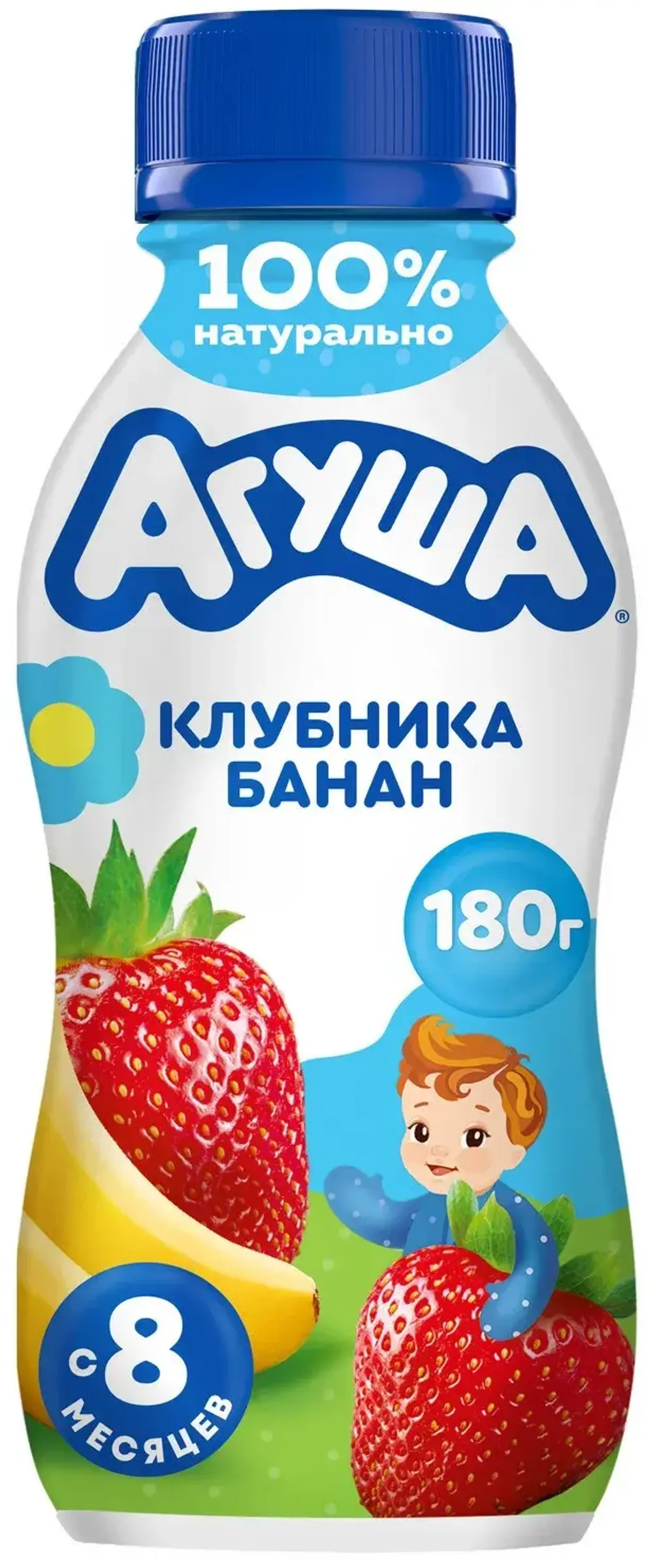 Йогурт Агуша клубника-банан 180г