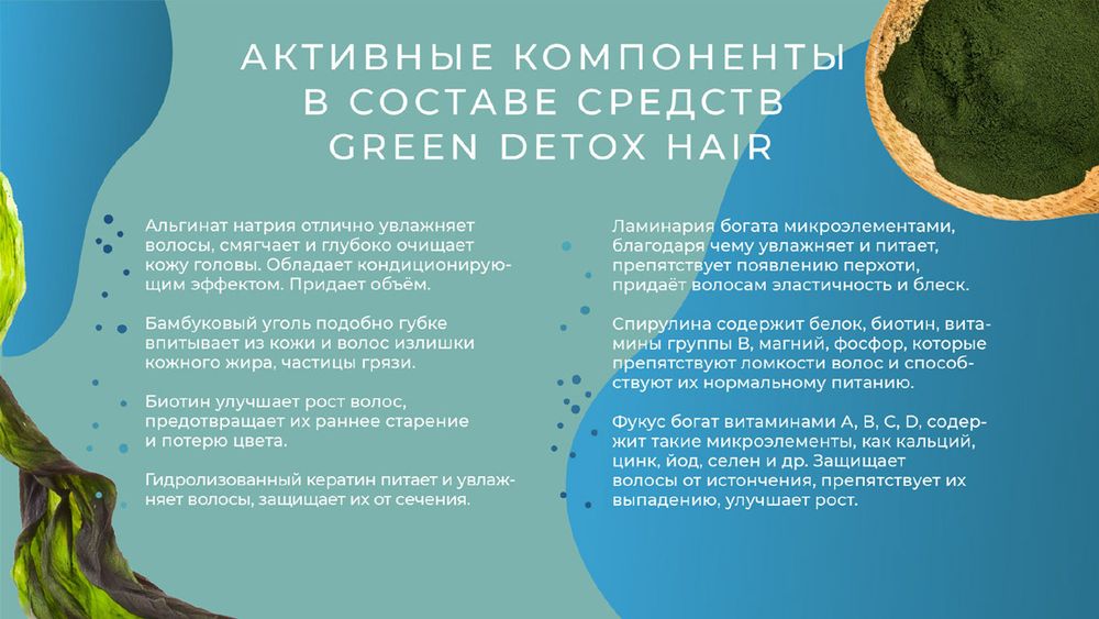 Green Detox Альгинатный шампунь для глубокого очищения волос &quot;Интенсивный уход&quot;