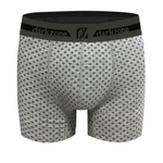 Серые меланжевые трусы-боксеры с принтом (Размер: L) (Цвет: серый)