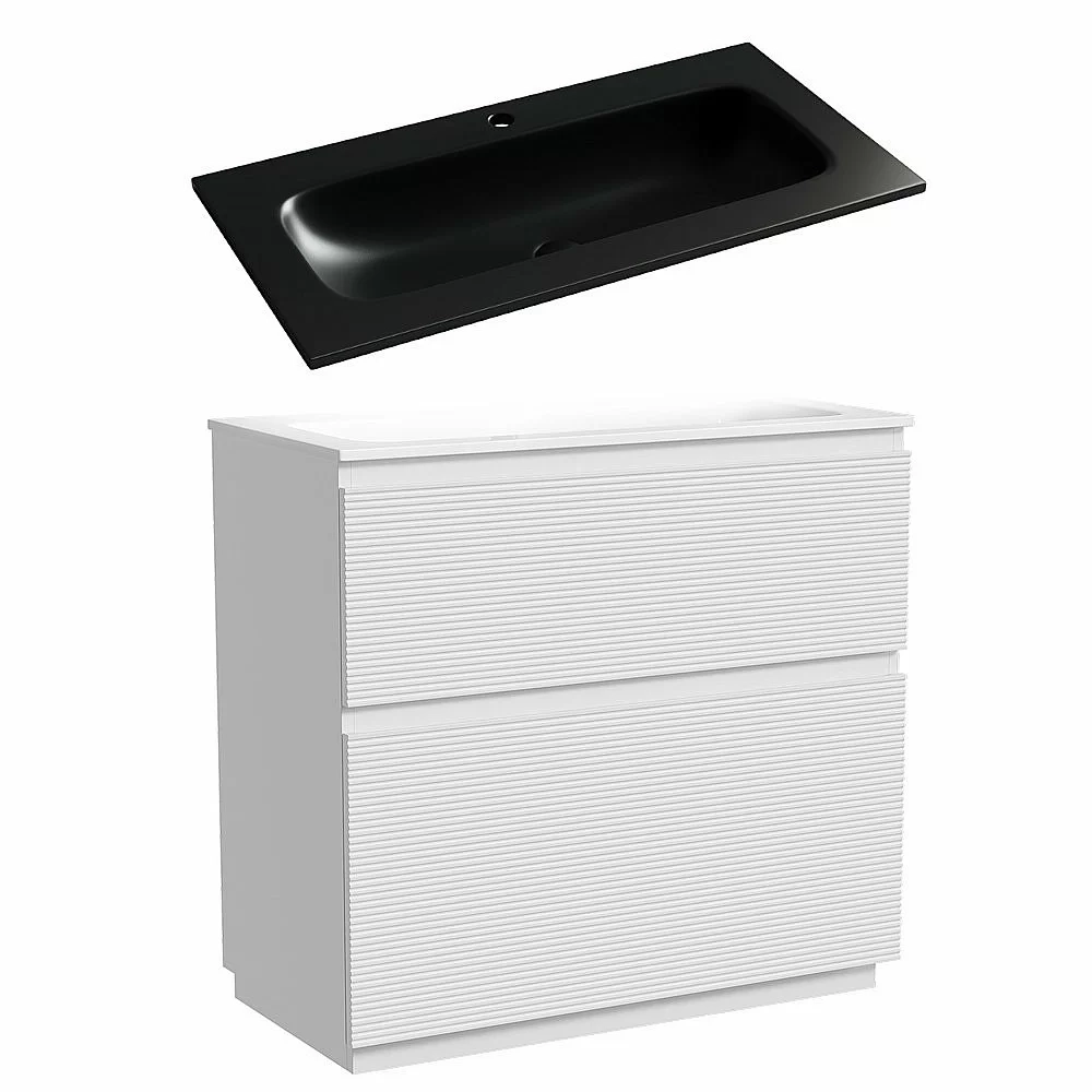 Тумба с раковиной Sancos FOLK Floor FL90FW/CN7019MB 90 Bianco