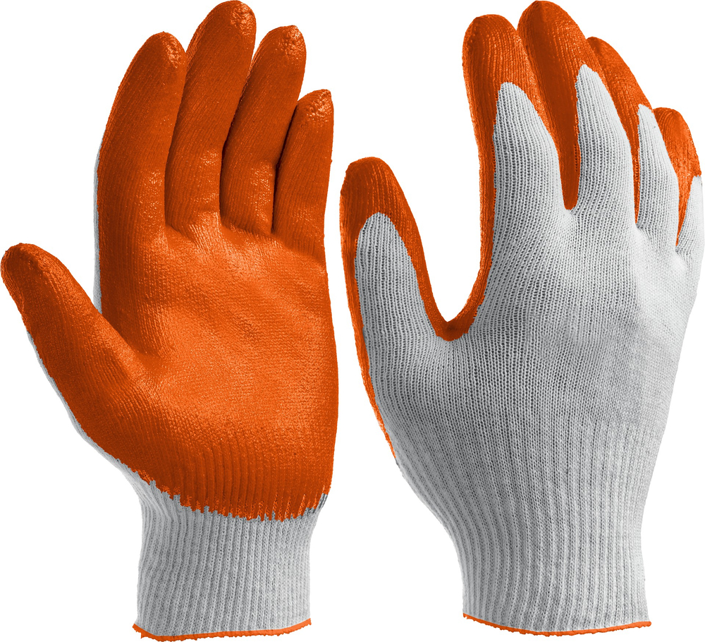 STAYER PROTECT, L-XL, х/б перчатки с одинарным латексным обливом (11408-XL)