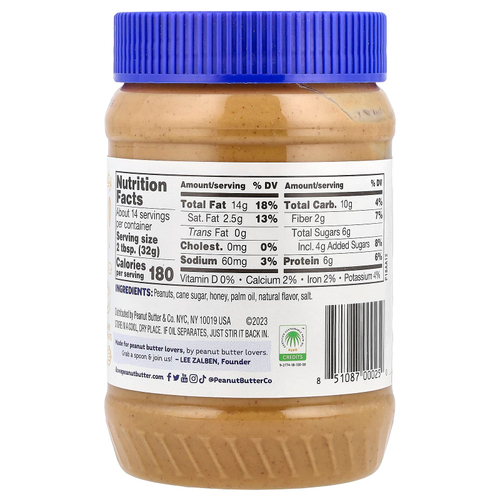 Peanut Butter & Co., Арахисовая паста, пчелиные колени, 454 г (16 унций)