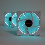 Набор из 3 вентиляторов TESLA RGB120 CW3, 120мм, 1200rpm, 3-pin+Molex, белый/Ice Blue, 38CFM, 21дБ (TSL-120-CW3)