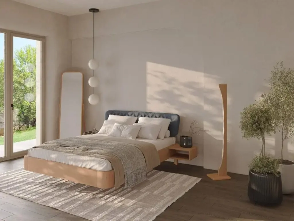 Кровать Lugos'Art ButterFly с тумбами из массива, с подсветкой