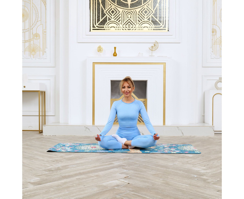 Коврик для фитнеса и йоги DFC Meditation Deluxe, 183x68x0,5 см, Deer