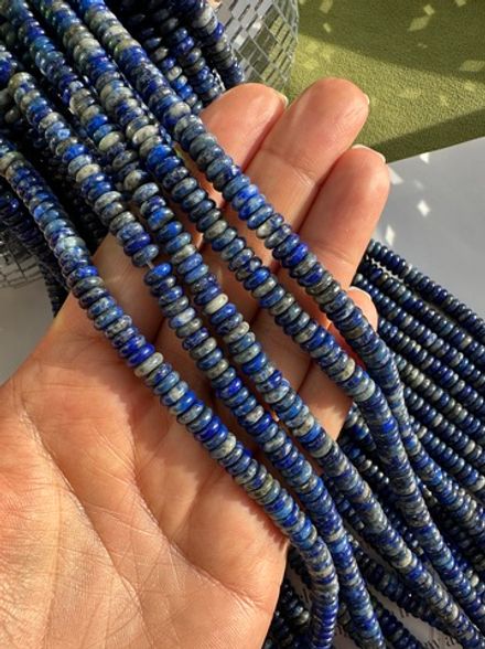 Нить бусин из лазурита 6,5мм, рондель