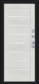 Техно/BChrome Букле черное/Bianco Melinga 205*96 правое