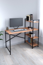 Рабочий стол с вертикальными полками 120х60 - сосна