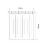 Штора для ванной полиэстер IDDIS BD06P24i11 240*200 серая c кольцами