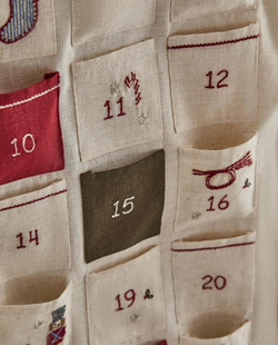 ZARA HOME РОЖДЕСТВЕНСКИЙ ВЫШИТЫЙ АДВЕНТ-КАЛЕНДАРЬ, РАЗНОЦВЕТНЫЙ