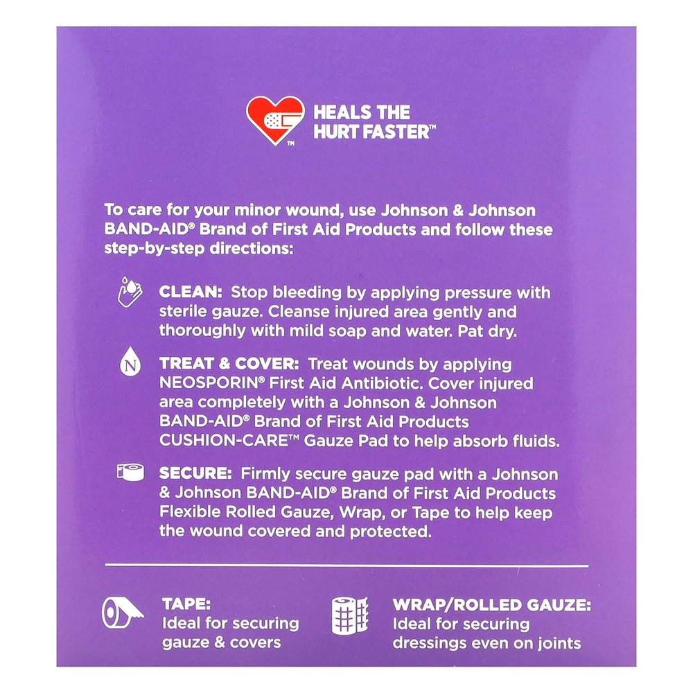 Band Aid, Cushion-Care, марлевые салфетки, большие, 25 шт.