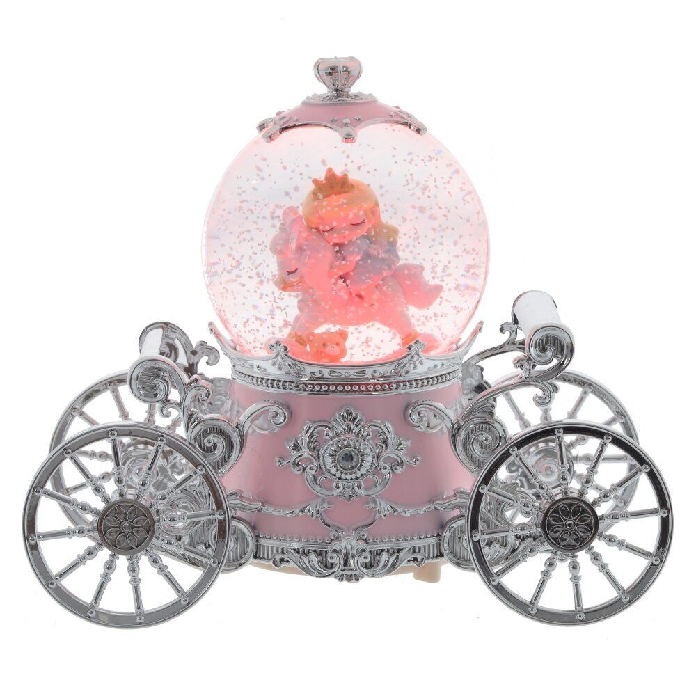 GAEM Фигурка декор "Девочка на лошадке" в стекл шаре (муз, подсвет, вьюга, 3xAAA н/п), D10, L22 W11 H19 с