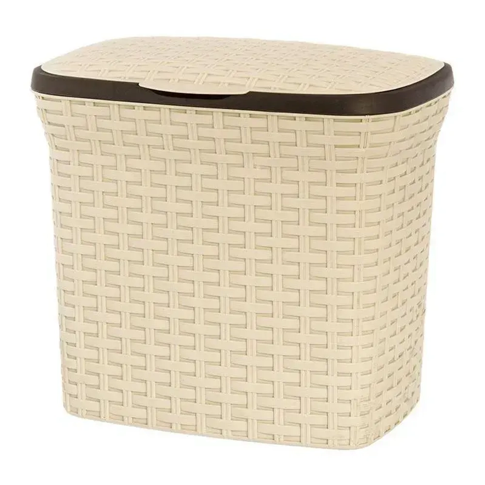 Контейнер для стирального порошка 10л Ротанг бежевый/Латте