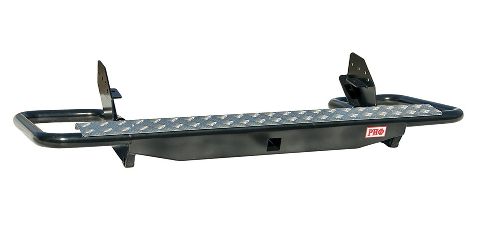 Бампер силовой задний Mitsubishi L200 2005-2015 (кузов 1350 мм) с квадратом под фаркоп трубный РИФ