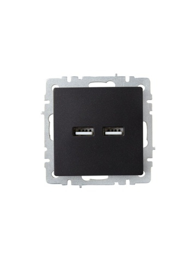 Розетка BRITE USB A+A 3.1А РЮ10-1-БрЧ механизм черн. IEK BR-U21-D31-K02