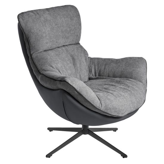 Кресло HUG тёмно-серый, экокожа, шенилл