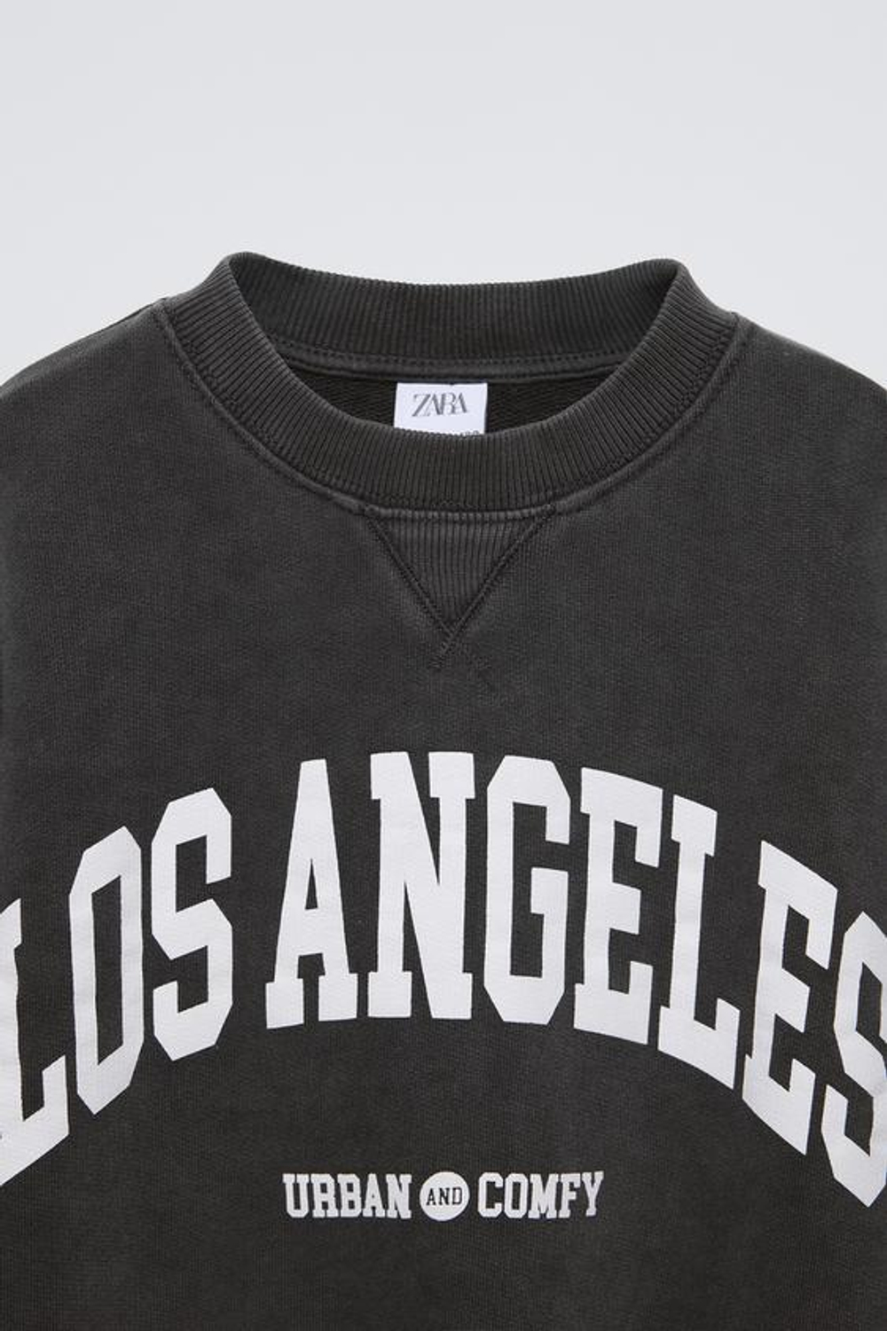 ZARA ТОЛСТОВКА В СТИЛЕ ПРЕППИ С ЭФФЕКТОМ ПОТЕРТОСТИ, АНТРАЦИТОВО-СЕРЫЙ