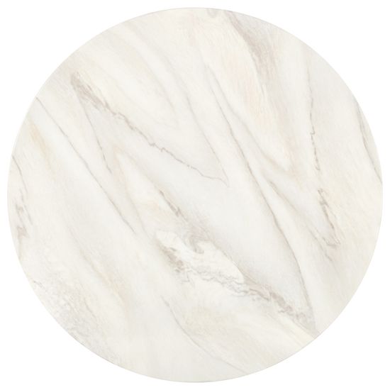 Стол Liverpool диам.100см, керамогранит белый мрамор с золотистыми ножками