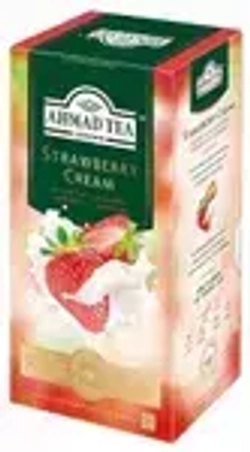 Чай в пакетиках чёрный Ahmad Tea Strawberry Cream, 25 шт