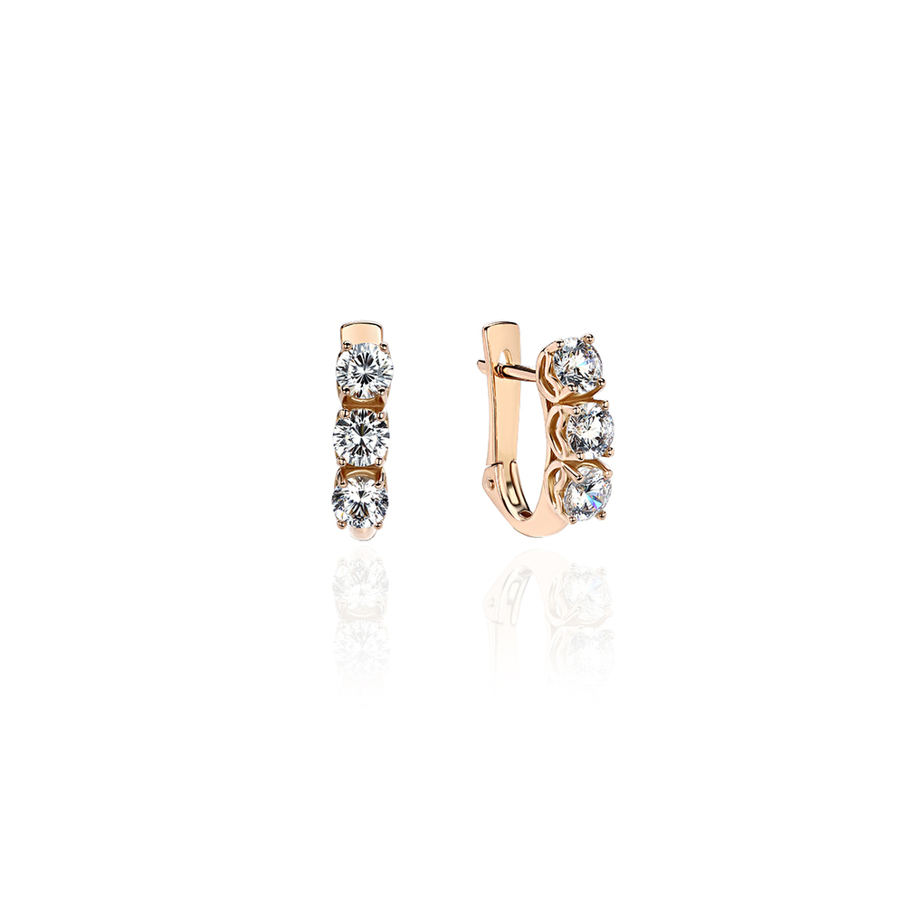 Серьги с кристаллами Swarovski из красного золота 585 пробы JA-S-1С119302