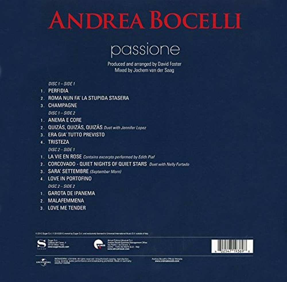 Andrea Bocelli / Passione (2LP)