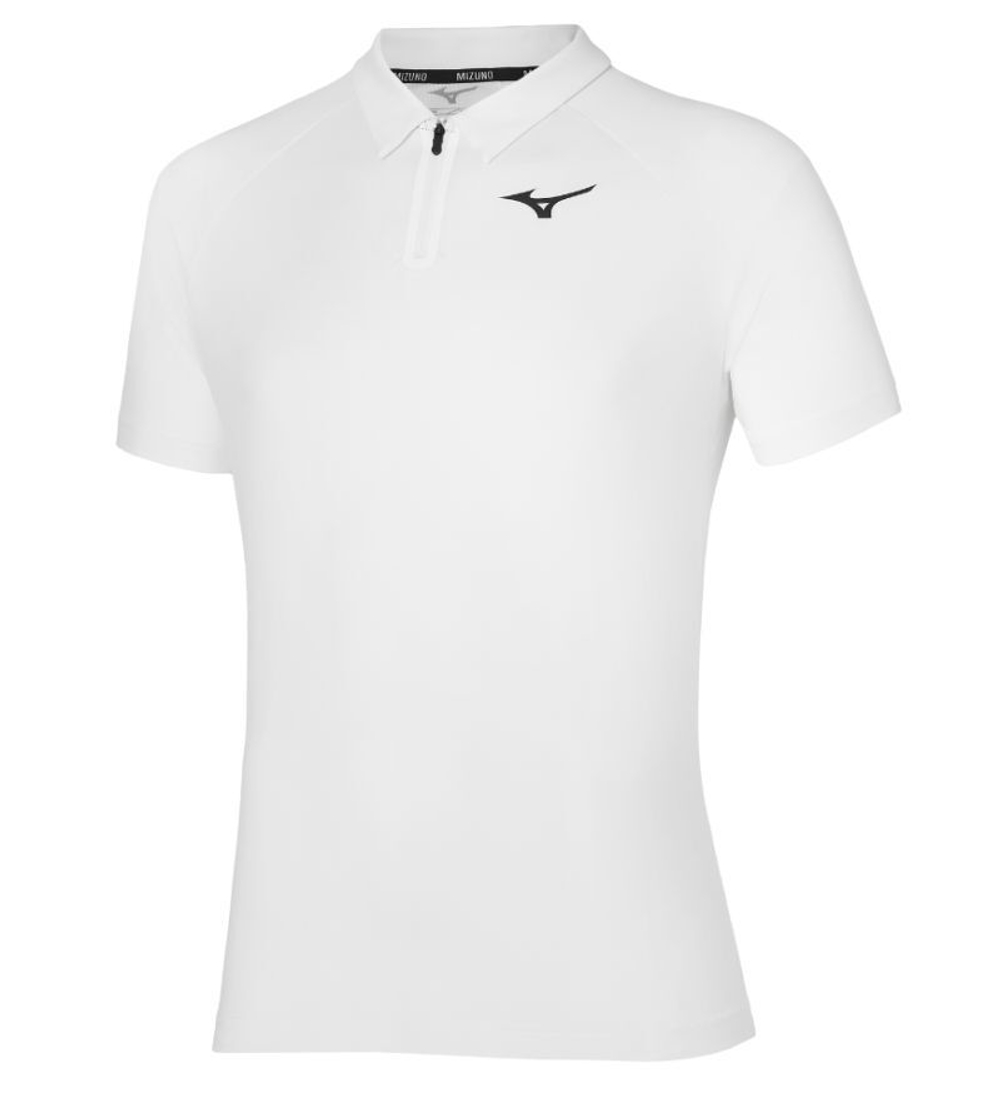Мужское теннисное поло Mizuno Frontier Shadow - белый