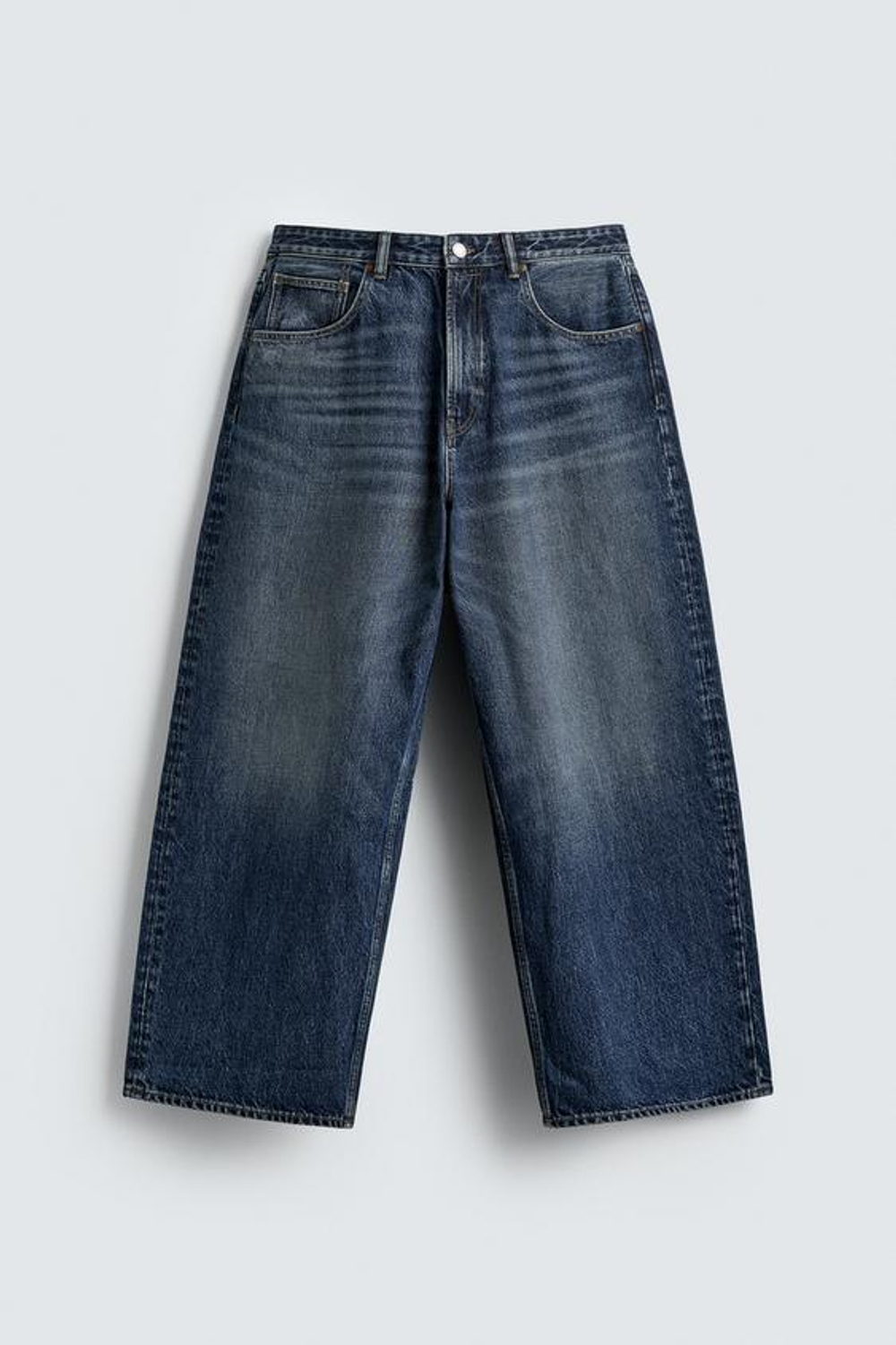 ZARA ДЖИНСЫ BAGGY FIT, СИНИЙ