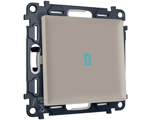 MA362020 Комплект механизма 1-кл выключателя с подсветкой 10000K ALFA Серо-бежевый матовый QUANT (AP3620, VM101, G17B)