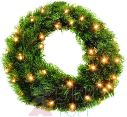Хвойный венок Лесная Красавица зеленый 90см., 96 ламп, Triumph Tree (73772)