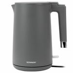 Чайник электрический с двойными стенками SONNEN KT-8719G, 1,5 л, 2200 Вт, графитовый, 454693