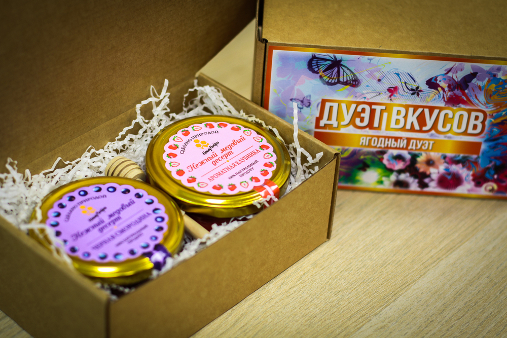 Подарочный набор HoneyForYou с медом-суфле "Ягодный дуэт №2"
