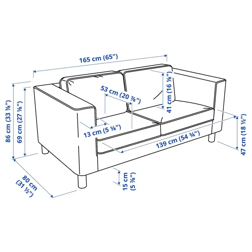 2-местный диван - IKEA PÄRUP/PARUP/ПЭРУП ИКЕА, серый