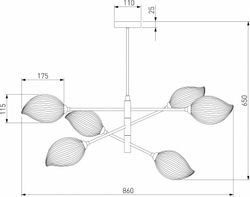 Люстра на штанге Eurosvet Sinki 30189/6 черный