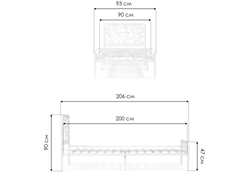 Односпальная кровать Кубо 90х200 белый
