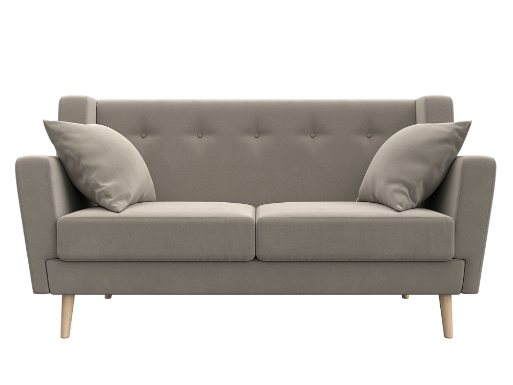 Диван кухонный прямой Брайтон 2, Бежевый, Микровельвет, 108922