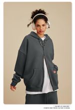 Женский американский модный брендовый костюм с эффектом потёртости и капюшоном,бархатная толстовка с двойной молнией