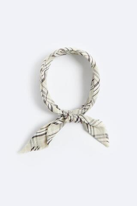 ZARA БАНДАНА В КЛЕТКУ,  БЕЖЕВЫЙ