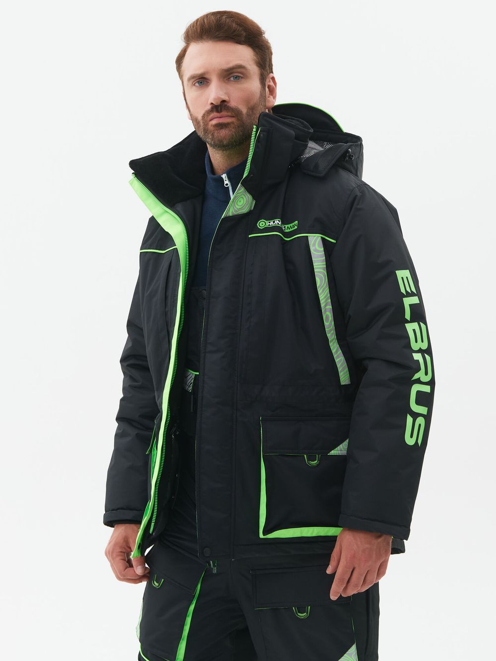 Костюм зимний Elbrus ткань Hit Membrane цвет Черный/Лайм