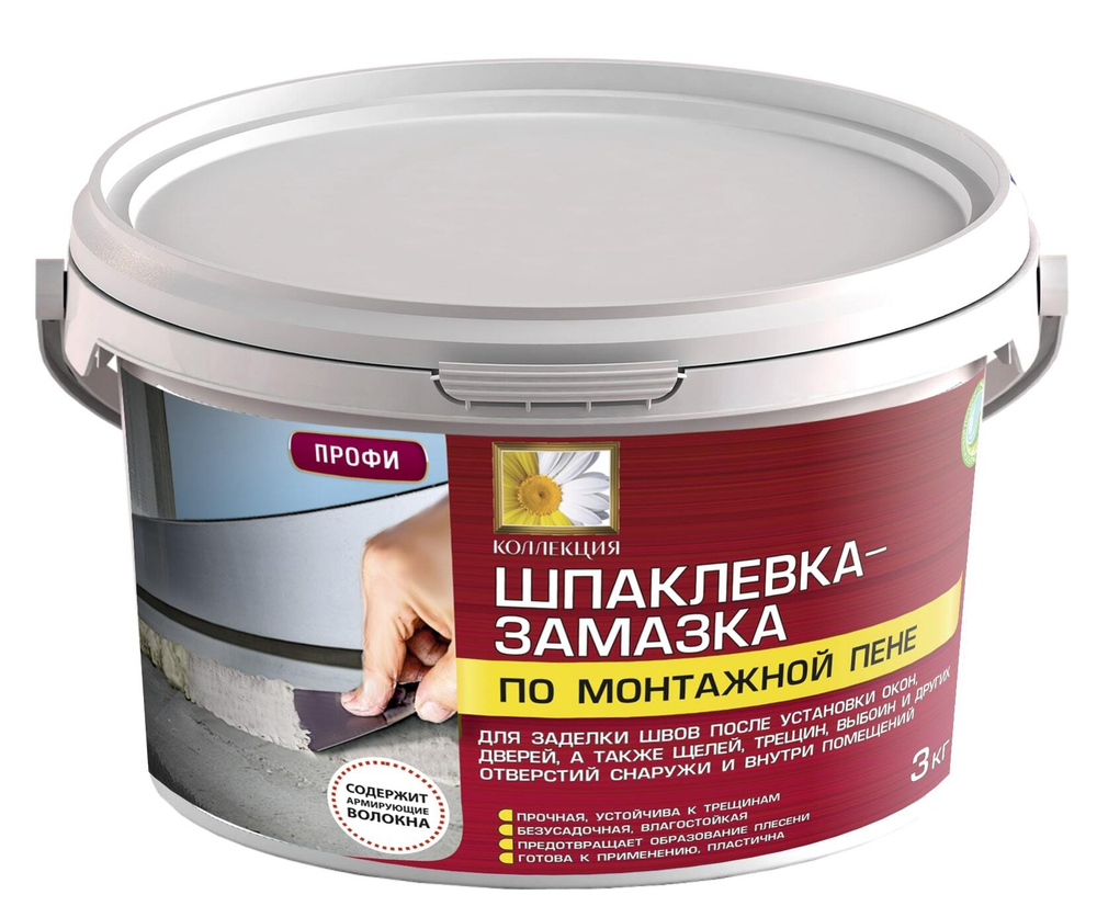 КОЛЛЕКЦИЯ Шпаклевка-замазка по монтажной пене 3кг (ИжСинтез)