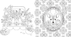 A Journey Through Flowers and Animals. Coloring Book