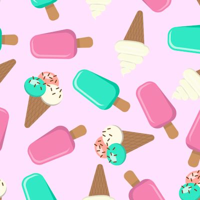 нежный девчачий узор сладкие мороженные