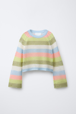 ZARA СВИТЕР В ПОЛОСКУ, РАЗНОЦВЕТНЫЙ