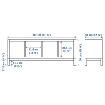 Стеллаж - IKEA KALLAX, 147х39х59 см, под беленый дуб/черный, КАЛЛАКС ИКЕА